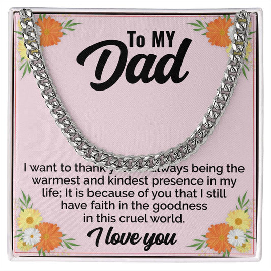 To MY Dad I want to_ Personalized Gift Cuban Link Chain Heartfelt Message