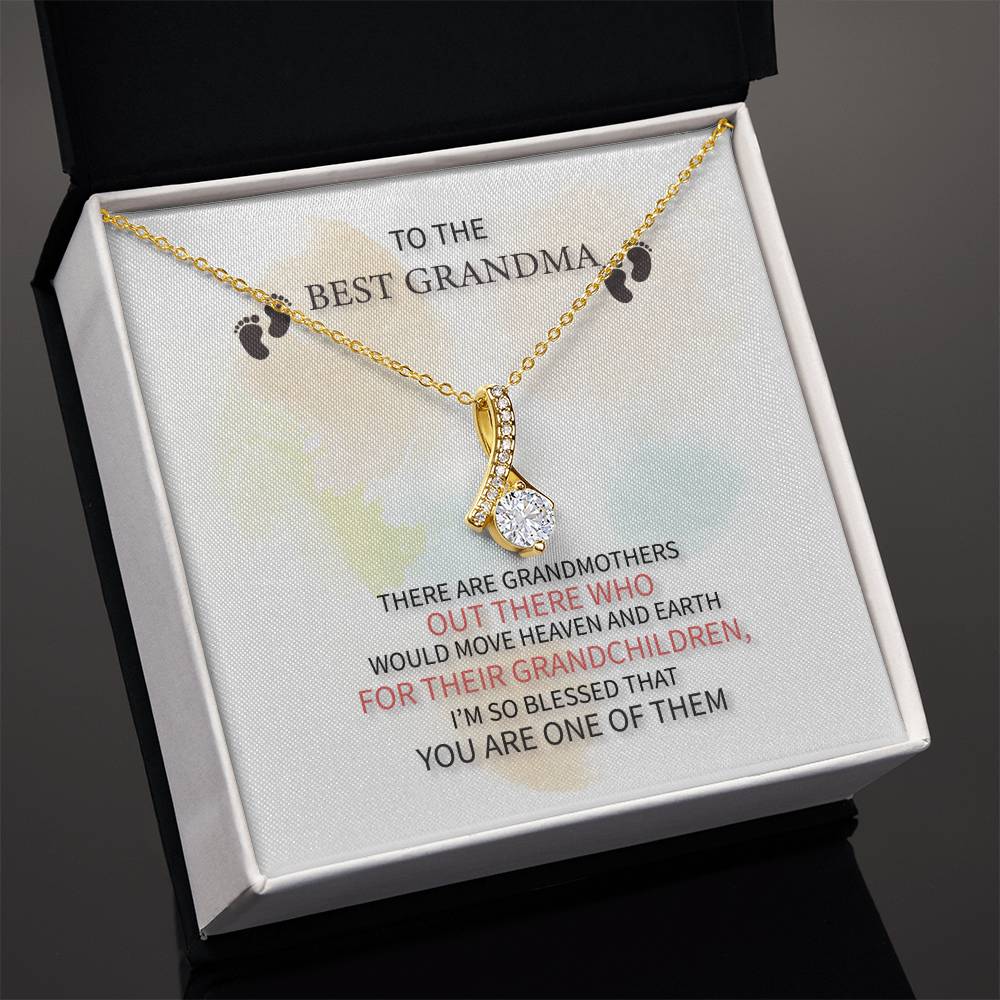 TO THE BEST GRANDMA THERE ARE_  Alluring Beauty Necklace Gift Jewelry
