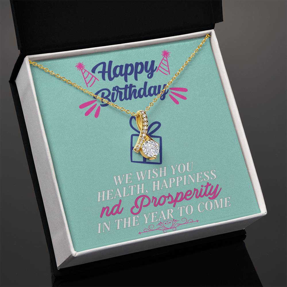 Happy Birthday WE WISH YOU HEALTH  Alluring Beauty Necklace Gift Jewelry