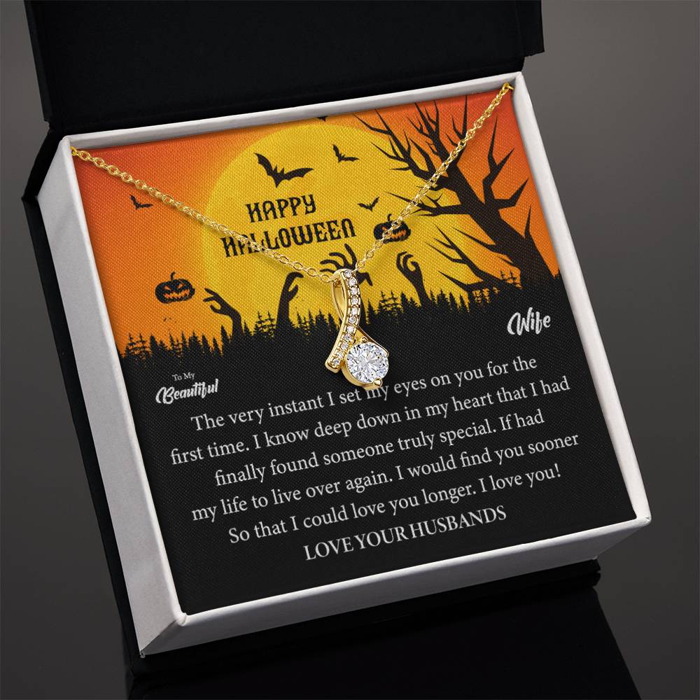 To My Beautiful Wife НАРРУ HALLOWEEN  Alluring Beauty Necklace Gift Jewelry