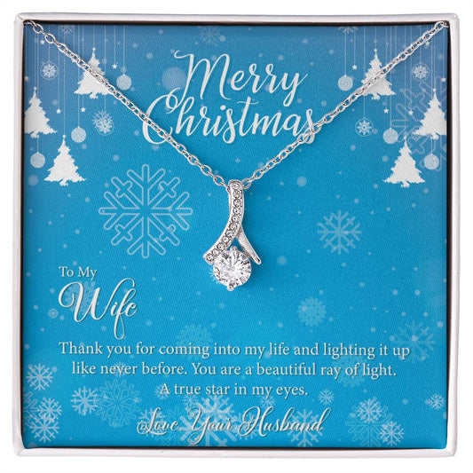 Merry Christmas To My Wife Thank_ Alluring Beauty Necklace Gift  Jewelry