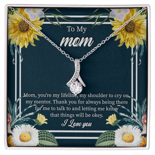 To My mom Mom, you_re_  Alluring Beauty Necklace Gift Jewelry