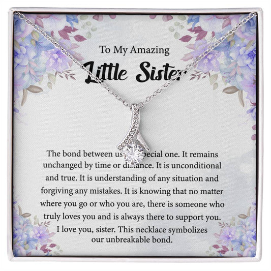 To My Amazing Little Sister The_  Alluring Beauty Necklace Gift Jewelry