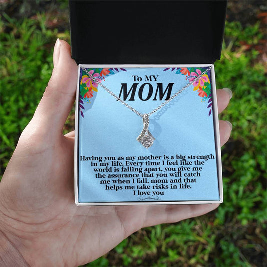 TO MY MOM Having you as_  Alluring Beauty Necklace Gift Jewelry