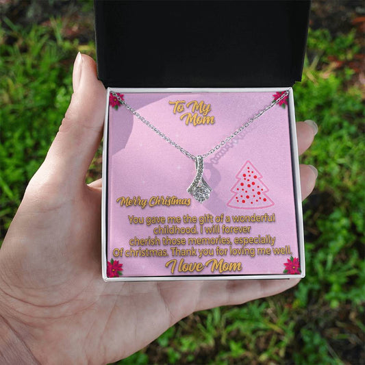 To My Mom Merry Christmas You_  Alluring Beauty Necklace Gift Jewelry