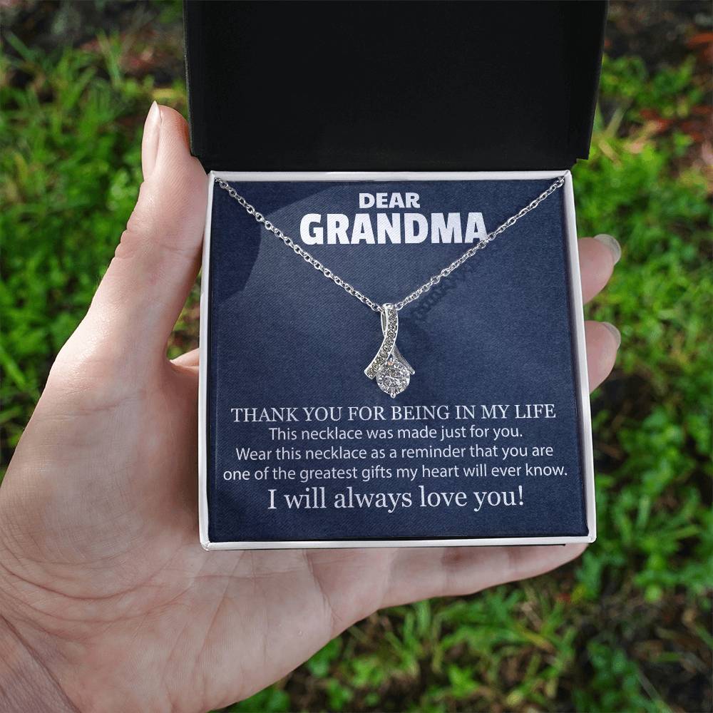 DEAR GRANDMA THANK YOU FOR BEING_  Alluring Beauty Necklace Gift Jewelry