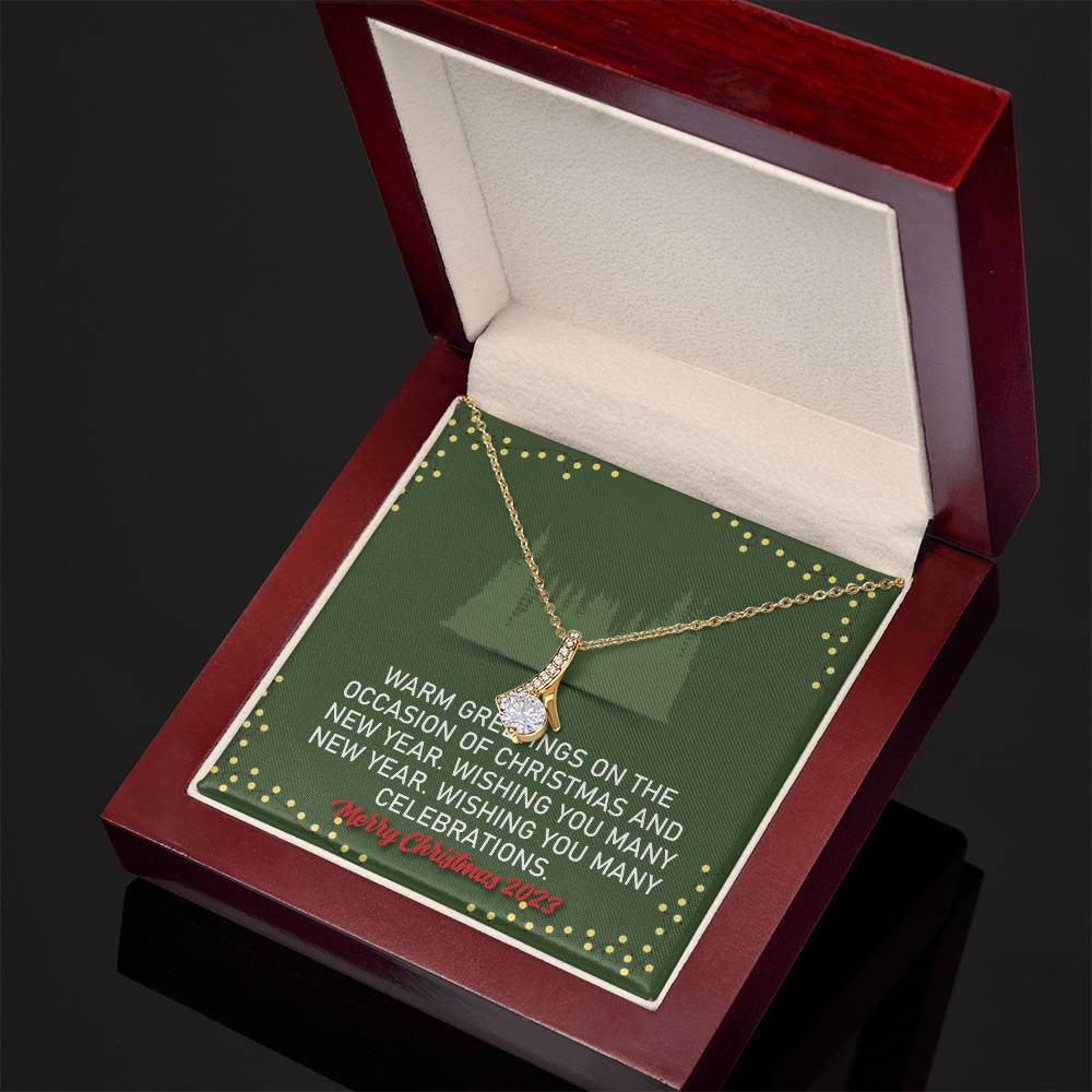 Merry Christmas and Happy New Year WARM GREETINGS  Alluring Beauty Necklace Gift Jewelry
