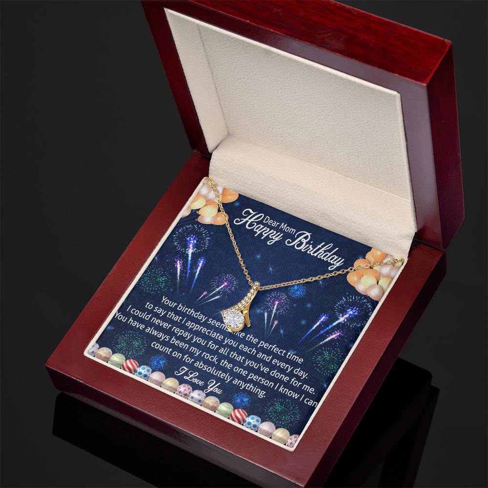 To my mom Happy birthday cannot repay  Alluring Beauty Necklace Gift Jewelry