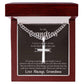 To My Grandson I carry a_ Personalized Gift Cuban Link Chain Cross w Heartfelt Message