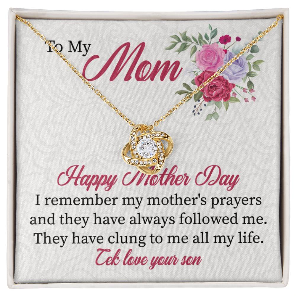 To My Mom Happy Mother Day_ Love Knot Necklace