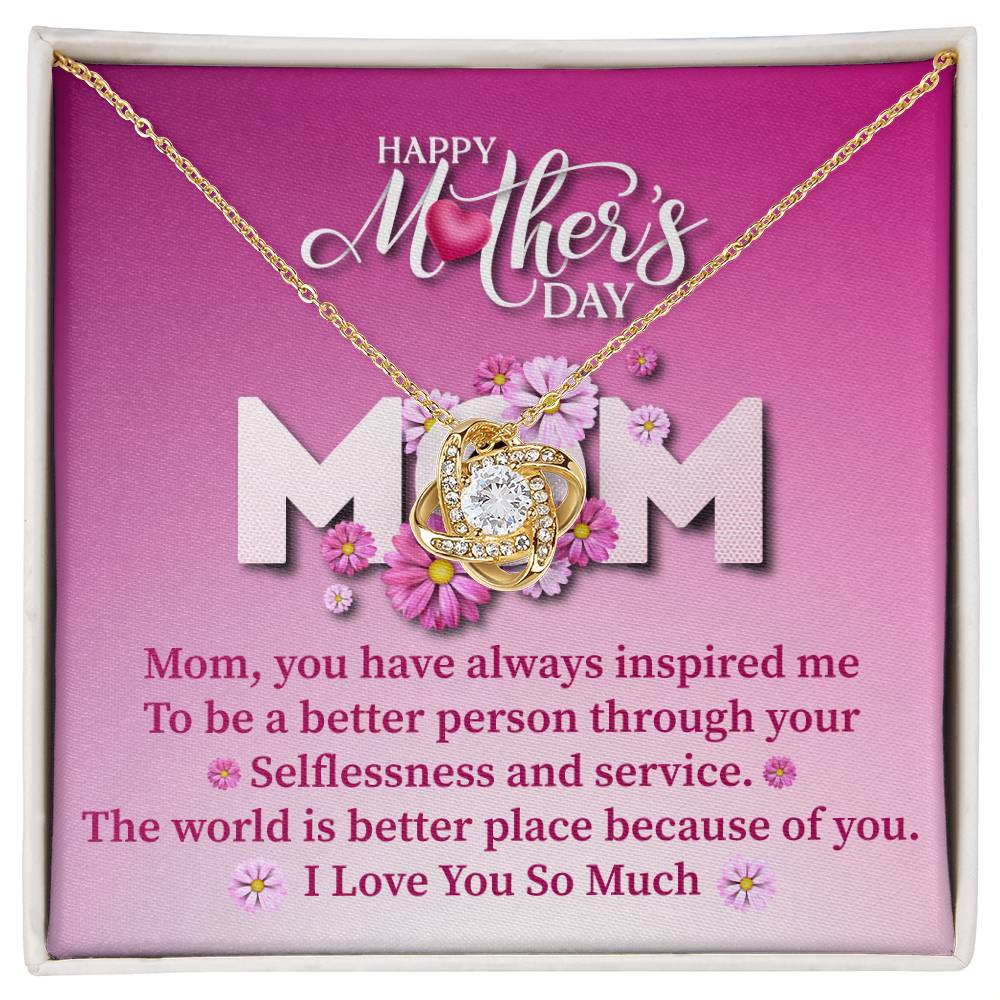 Mother_s DAY MOM Mom, you_ Love Knot Necklace