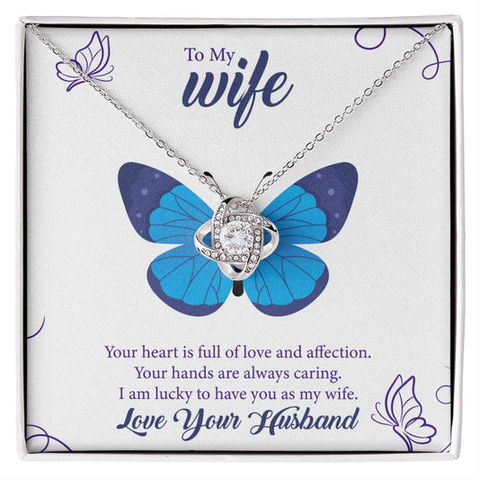 To my wife Your heart is full of_ Love Knot Necklace