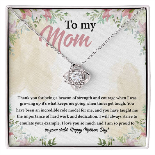 To my Mom Thank you for_ Love Knot Necklace