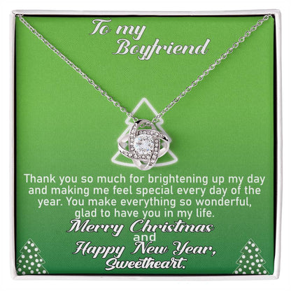 To my Boyfriend Thank you so_ Love Knot Necklace