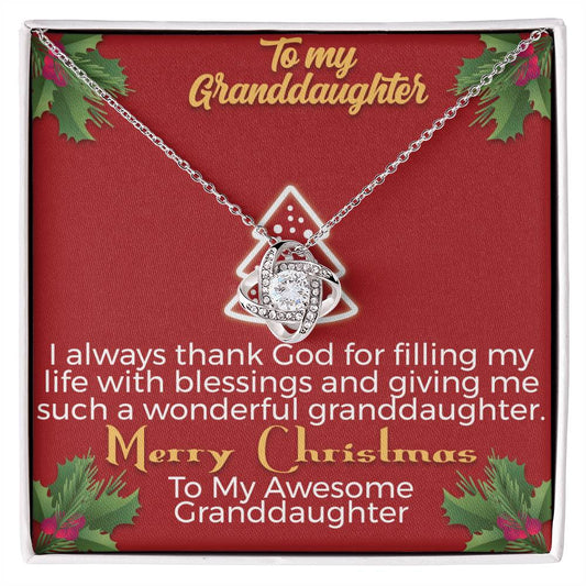 To my Granddaughter I always thank_ Love Knot Necklace