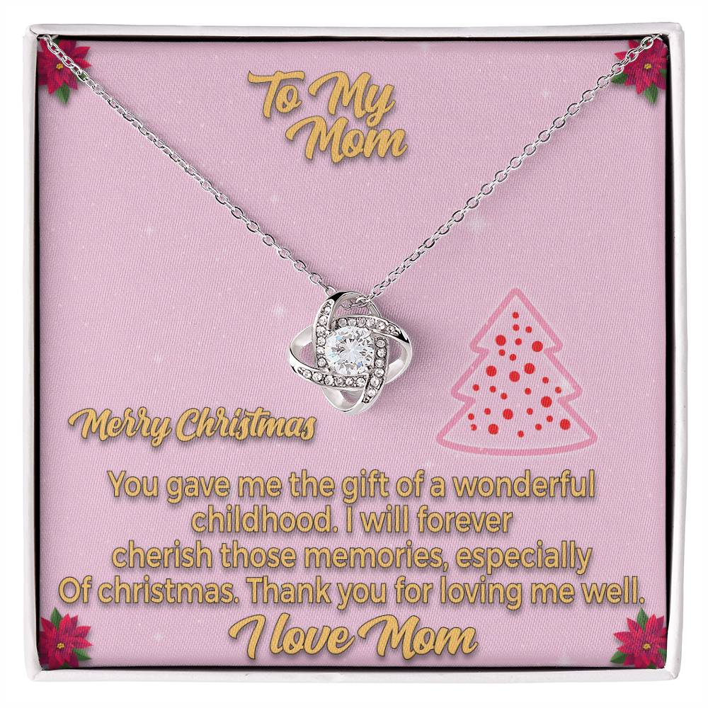 To My Mom Merry Christmas You_ Love Knot Necklace