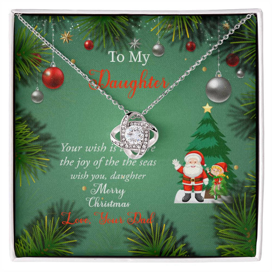 To My Daughter Your wish is_ Love Knot Necklace