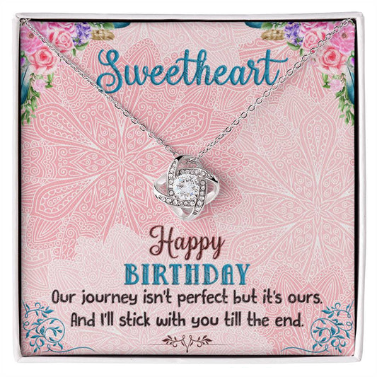 Happy Birthday sweetheart soulmate special o Love Knot Necklacene best friend