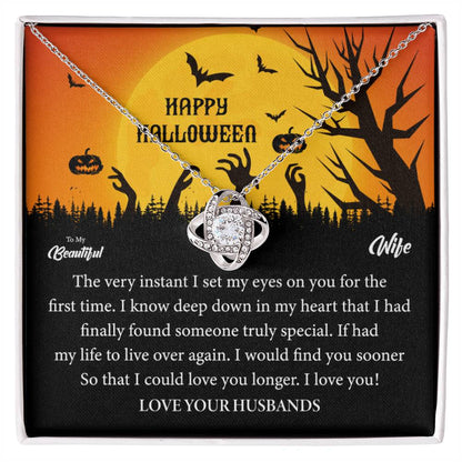 To My Beautiful Wife НАРРУ HALLOWEEN   Love Knot Necklace