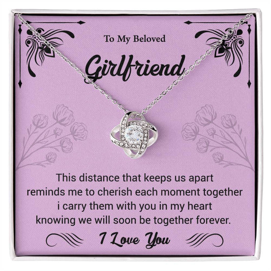 To My Beloved Girlfriend This distance_   Love Knot Necklace