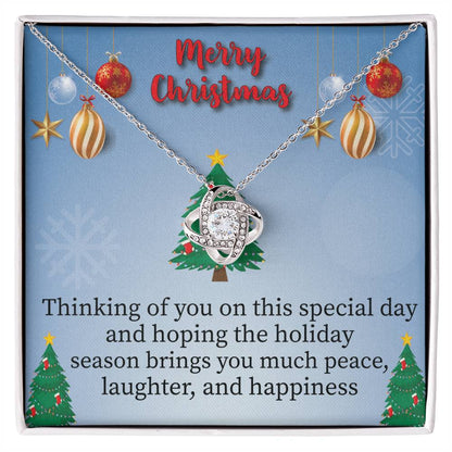 Merry Christmas Thinking of you_ Love Knot Necklace