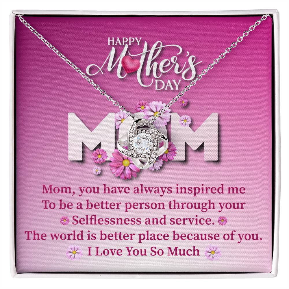 Mother_s DAY MOM Mom, you_ Love Knot Necklace