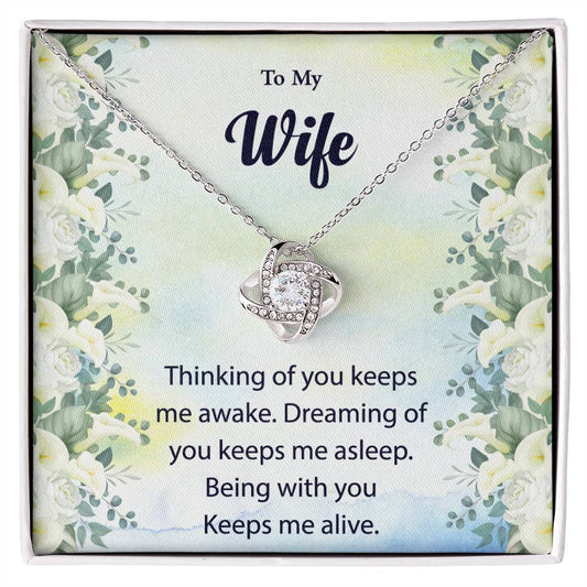 To My Wife Thinking of_ Love Knot Necklace