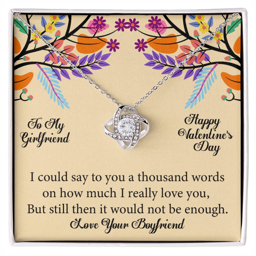 To My Girlfriend Happy Valentine_s Day_   Love Knot Necklace