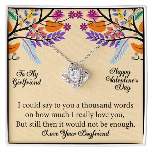 To My Girlfriend Happy Valentine_s Day_   Love Knot Necklace
