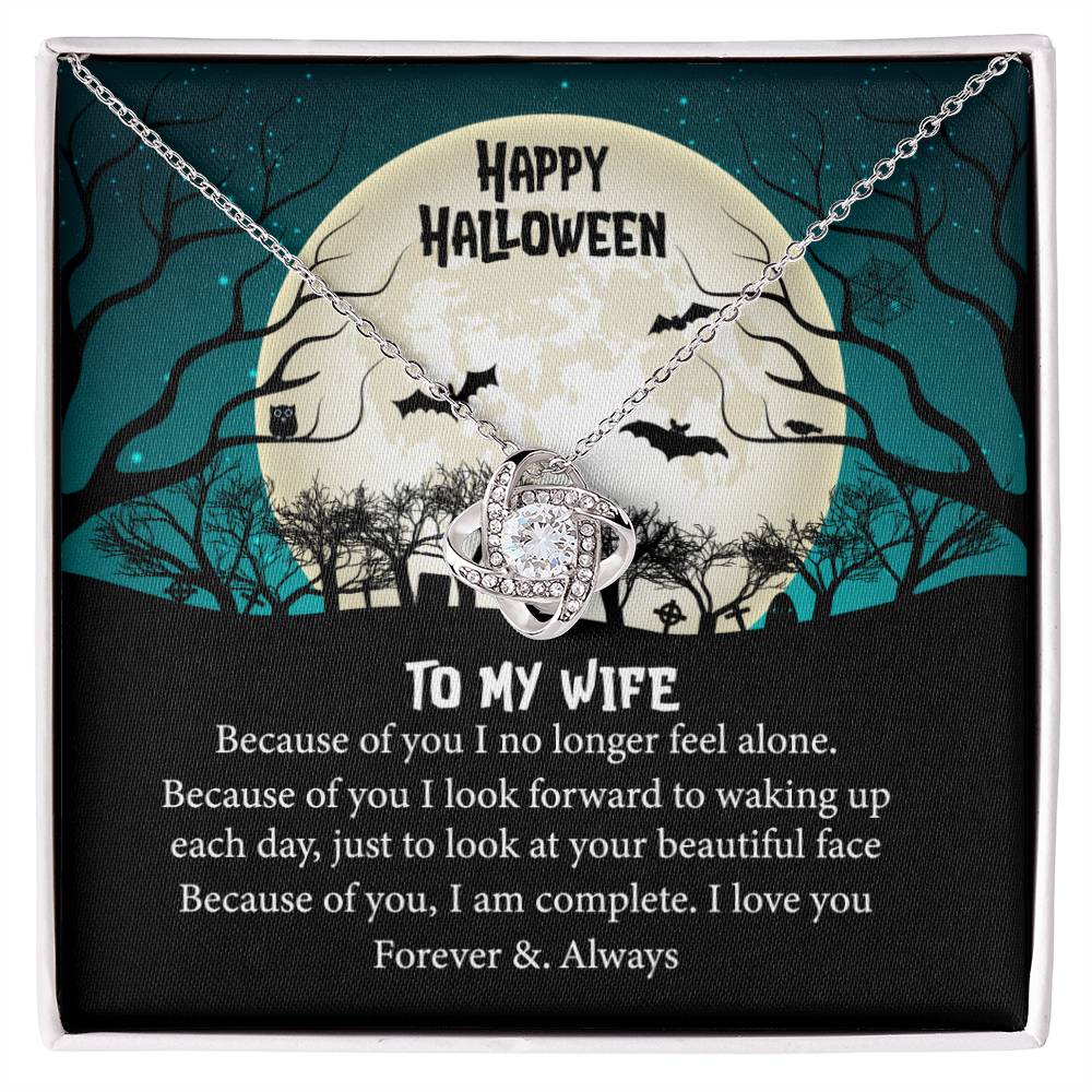 HAPPY HALLOWEEN TO MY WIFE Because_   Love Knot Necklace