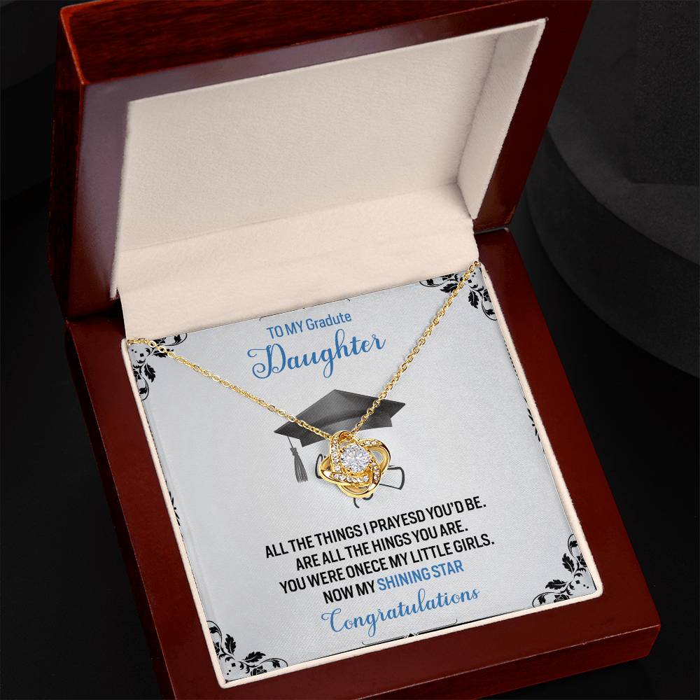 TO MY Gradute Daughter ALL THE_ Love Knot Necklace