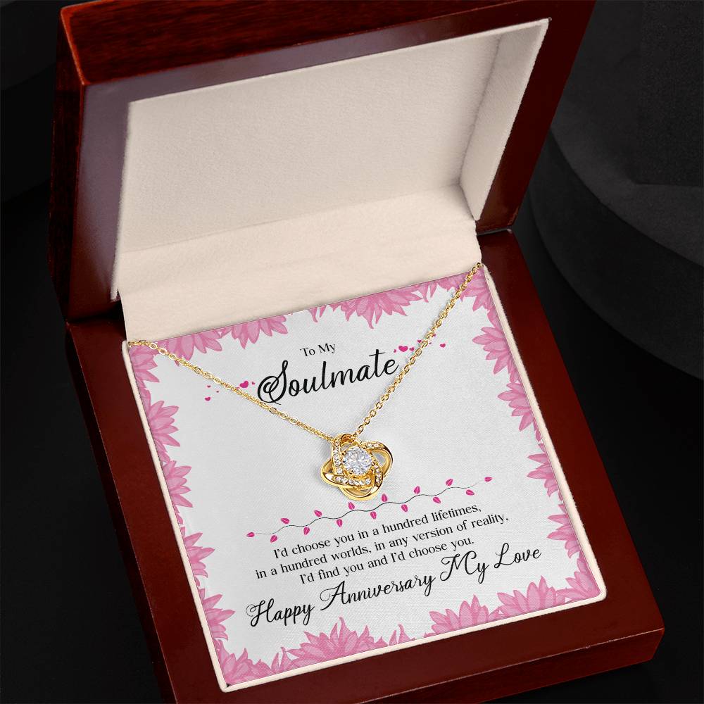 To My Soulmate I_d choose you_ Love Knot Necklace