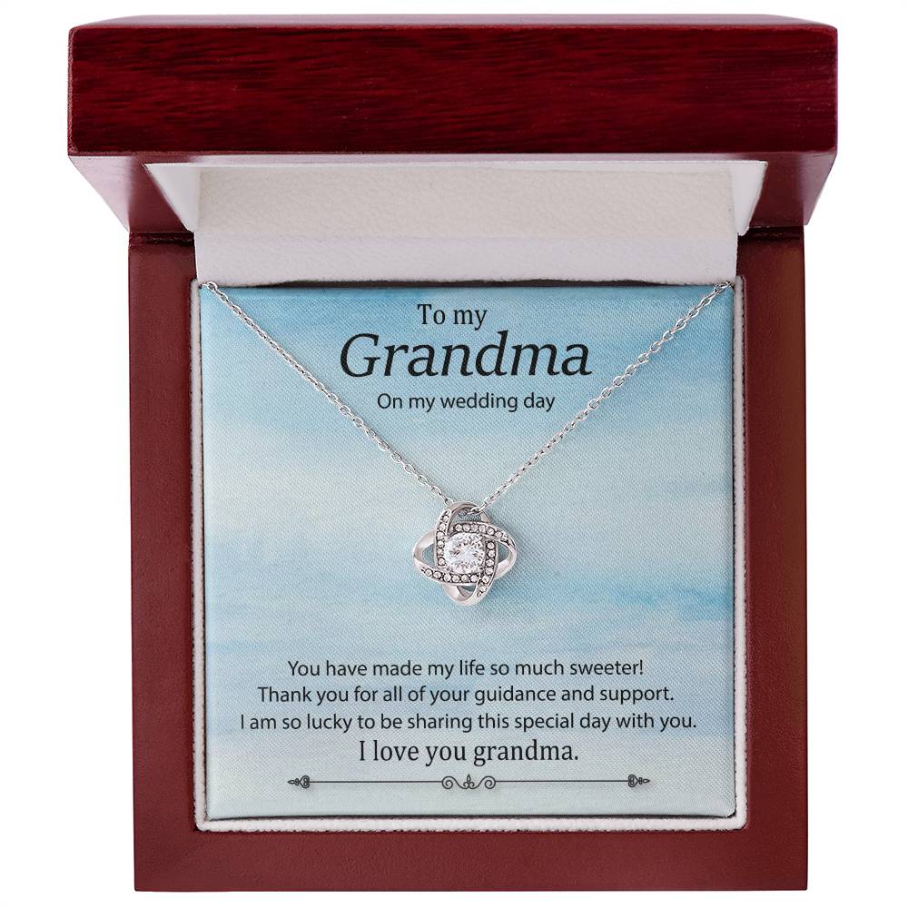 To my Grandma On my wedding_ Love Knot Necklace