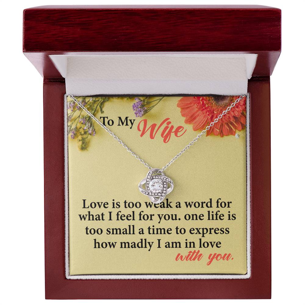 To My Wife Love is too_ Love Knot Necklace