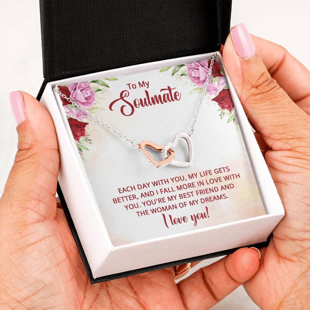 Birthday Gifts For Wife Soulmate To My Wife Necklace from Husband To My Soulmate Necklace for Women To My Wife Gifts Beautiful Badass Wife Jewelry With Message Card