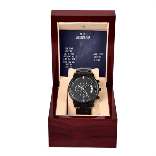 To My Husband OUR HOME blue Personalized Watch Gift w Heartfelt Message