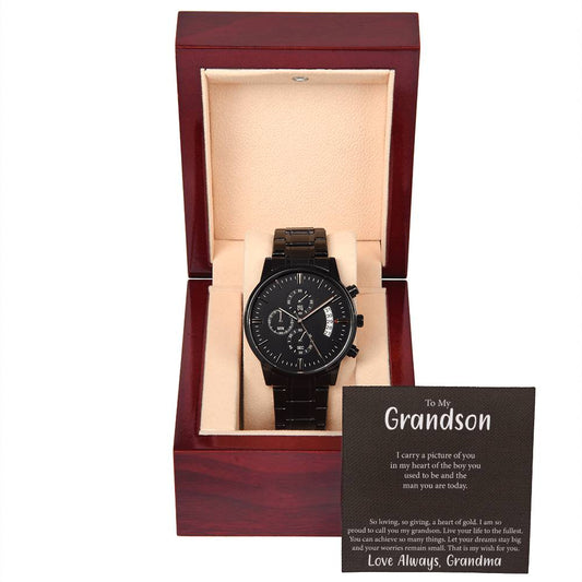 To My Grandson I carry a_ Personalized Watch Gift w Heartfelt Message