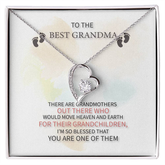 TO THE BEST GRANDMA THERE ARE_ Gift Necklace Jewelry with a heartfelt durable Message Card