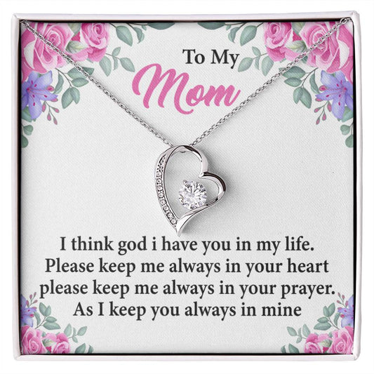 To My Mom I think god_ Gift Necklace Jewelry with a heartfelt durable Message Card