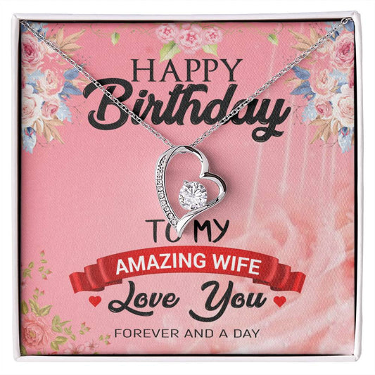 HAPPY Birthday TO MY AMAZING WIFE_ Gift Necklace Jewelry with a heartfelt durable Message Card