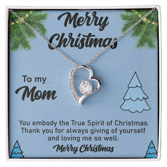 Merry Christmas To my Mom You_ Gift Necklace Jewelry with a heartfelt durable Message Card
