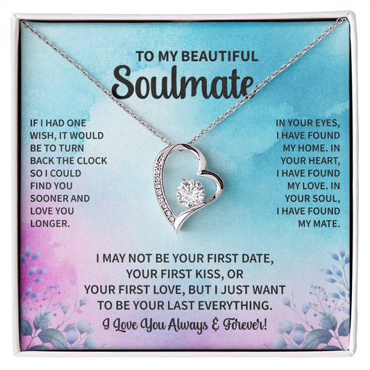 To my Soulmate IF I HAD ONE WISH Gift Necklace Jewelry with a heartfelt durable Message Card