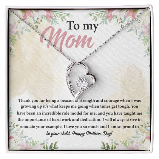 To my Mom Thank you for_ Gift Necklace Jewelry with a heartfelt durable Message Card