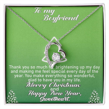 To my Boyfriend Thank you so_ Gift Necklace Jewelry with a heartfelt durable Message Card