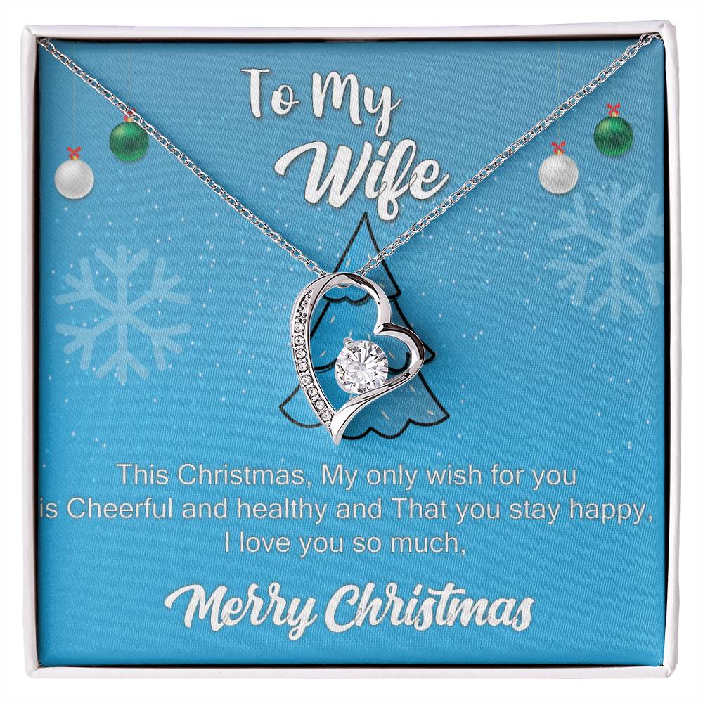 To My Wife This Christmas,_ Gift Necklace Jewelry with a heartfelt durable Message Card