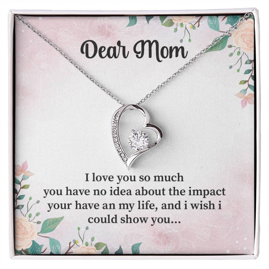 Dear Mom I love you so_ Gift Necklace Jewelry with a heartfelt durable Message Card