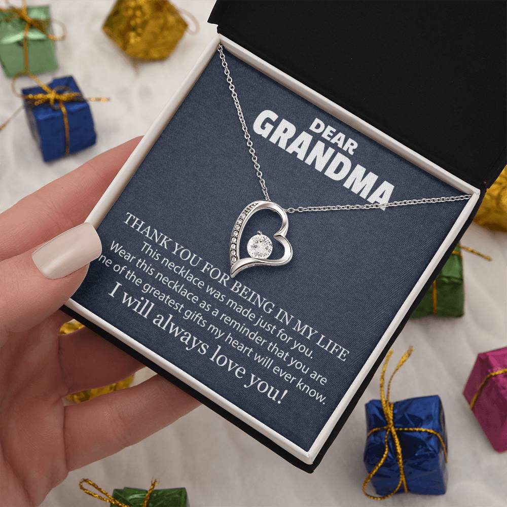 DEAR GRANDMA THANK YOU FOR BEING_ Gift Necklace Jewelry with a heartfelt durable Message Card