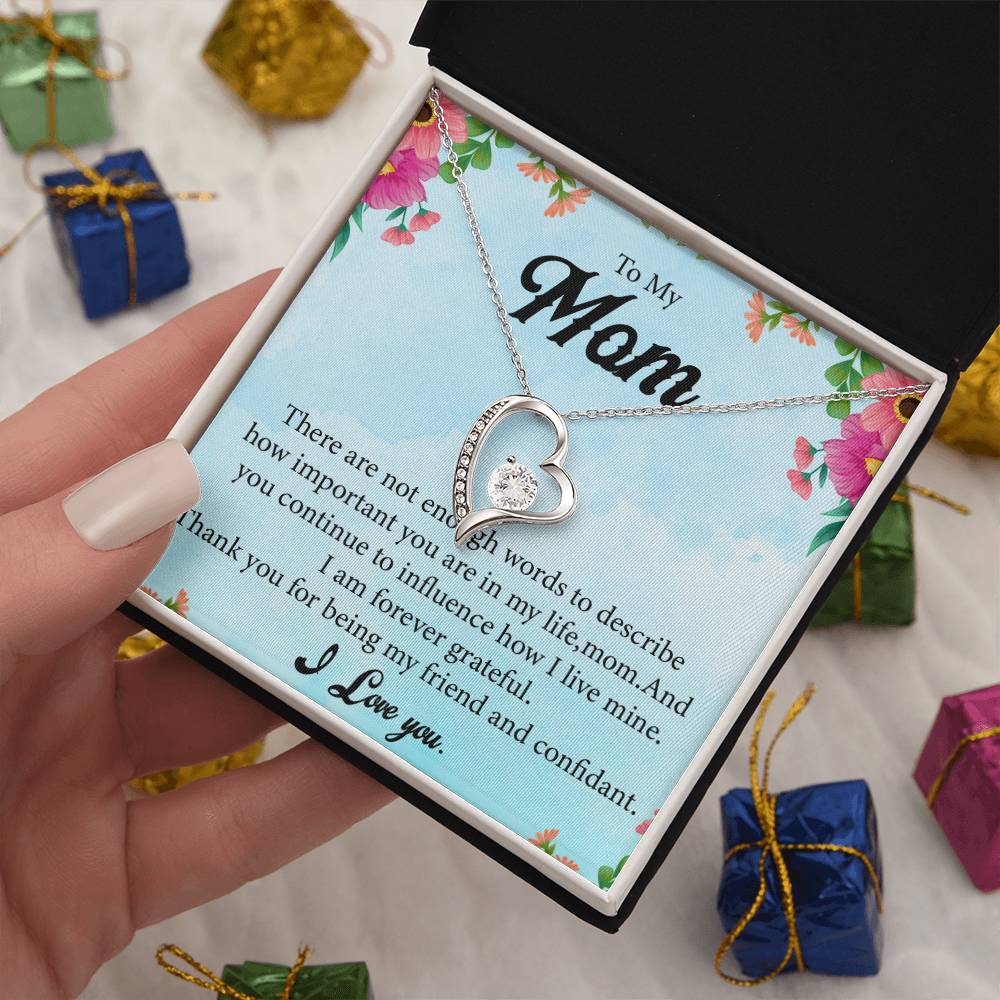 To My Mom There are not_ Gift Necklace Jewelry with a heartfelt durable Message Card