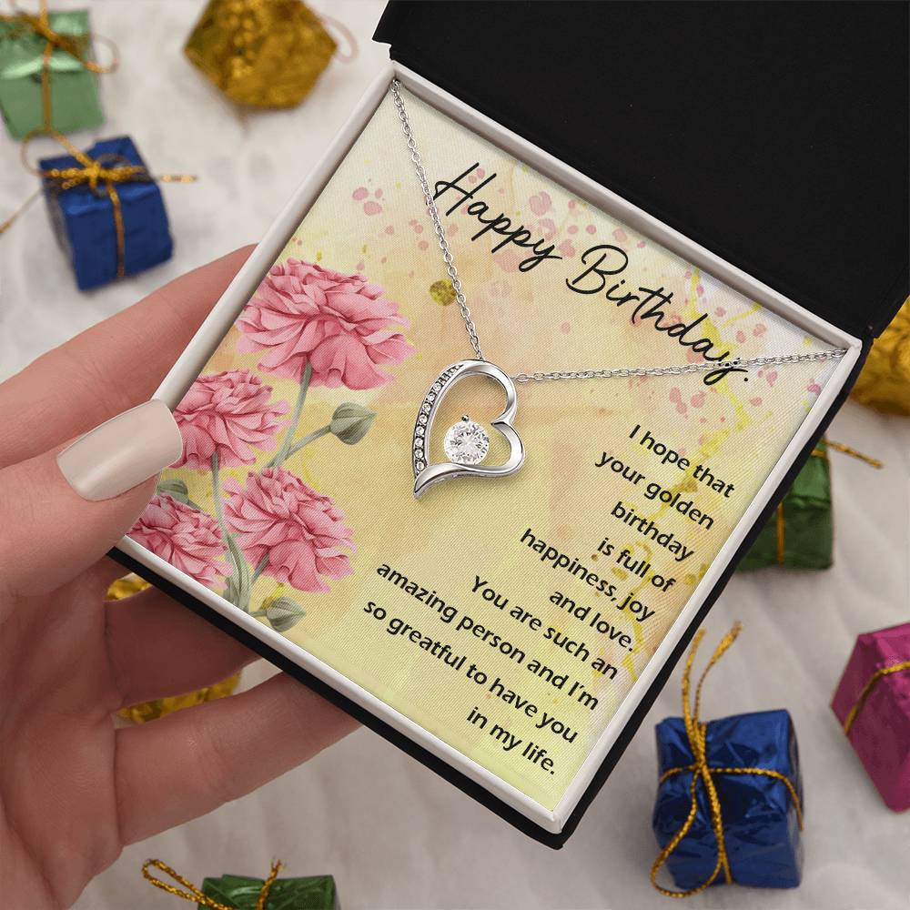 Happy Birthday soulmate special one best friend Gift Necklace Jewelry with a heartfelt durable Message Card