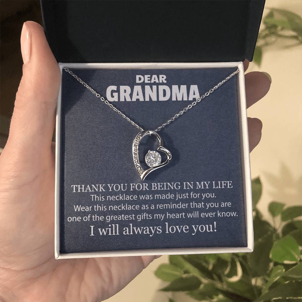 DEAR GRANDMA THANK YOU FOR BEING_ Gift Necklace Jewelry with a heartfelt durable Message Card